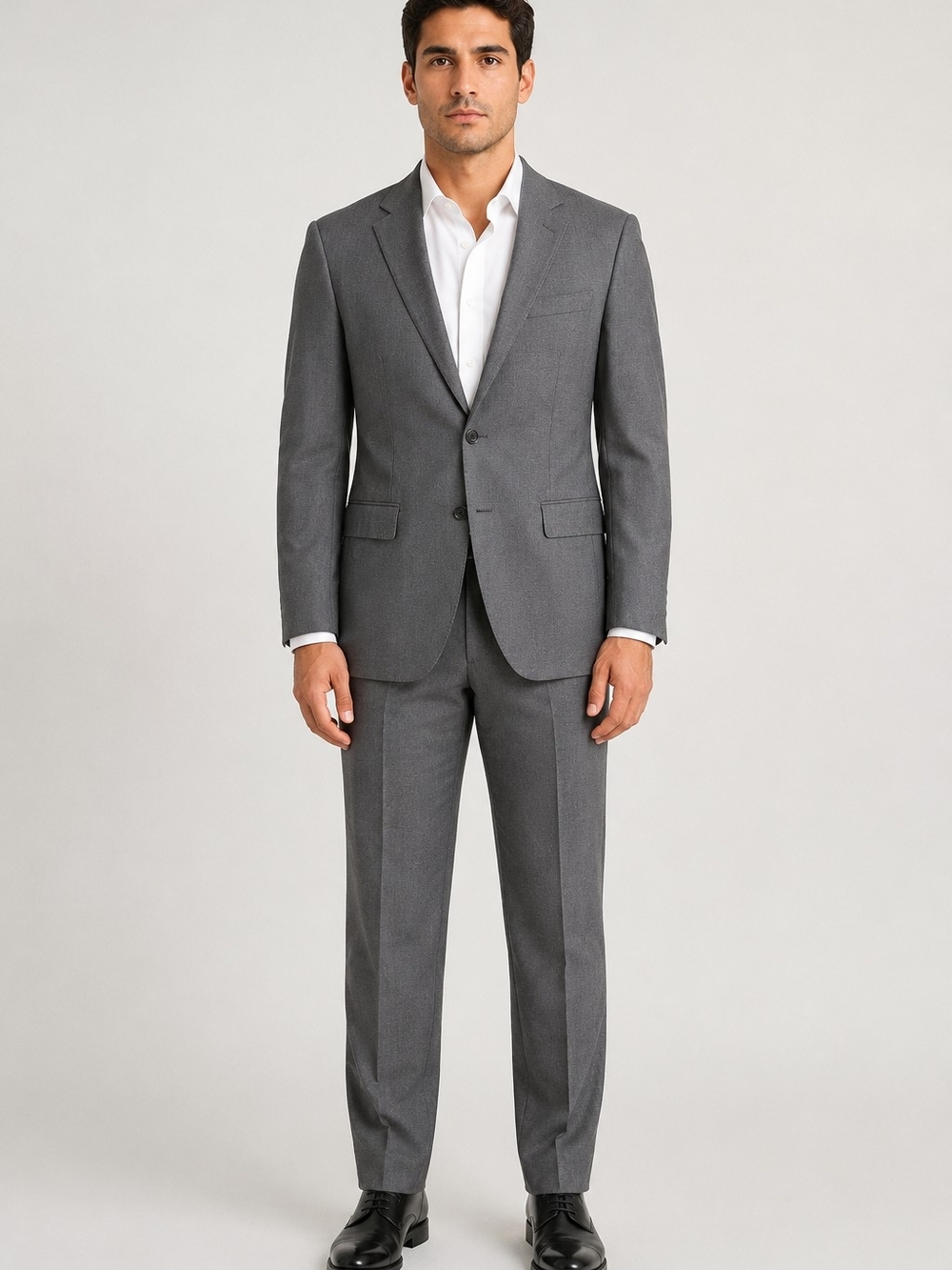 Luxury Italian Black Brown 1826 Men’s Grey 100% Wool Suit Blazer 42R Pants 34x32